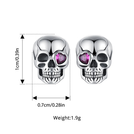 Bamoer Original 925 Sterling Silver Spider Earring Skull Grimace Ear Stud Animal For Women Men Halloween Party Gift Fine Jewelry