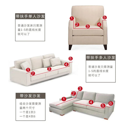 Sofa Cover for Living Room Thick Ruffled Seersucker Elastic L Shaped Corner Sofa Cover 1/2/3/4 Seater Cover for Sofa