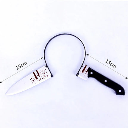 Halloween Axe Headband – Fake Knife Prank Hair Accessory for Costume Parties