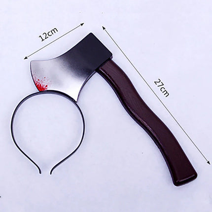 Halloween Axe Headband – Fake Knife Prank Hair Accessory for Costume Parties
