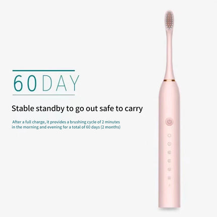 Sonic Electric Toothbrush 3 Brush Heads for Adults IPX7 Waterproof DuPont Brush Head USB Rechargeable High Frequency Cleaning