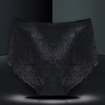 Mid-high-waist Sexy Lace Panties for Women Buttocks Abdomen No Trace Women's Triangle Panties Cotton Crotch Large Size