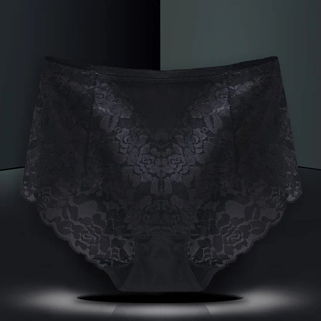 Mid-high-waist Sexy Lace Panties for Women Buttocks Abdomen No Trace Women's Triangle Panties Cotton Crotch Large Size