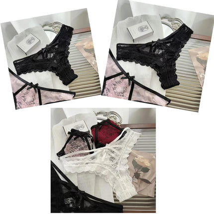Flirtatiously See-through Lace Mini Underpants Hollow Low-waisted Pure Desire Thong Spice Girl Seamless T Pants Thongs Women