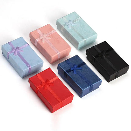 Bow Jewelry Box Necklace Earring Bracelet Organizer Jewelry Gift Box Storing Cardboard Bracelet Holder Jewelry Packaging Boxes