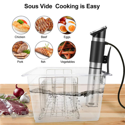 Stainless Steel Sous Vide Rack , 11L Sous Vide Cooker Containers Detachable Dividers Separator for Immersion Circulators