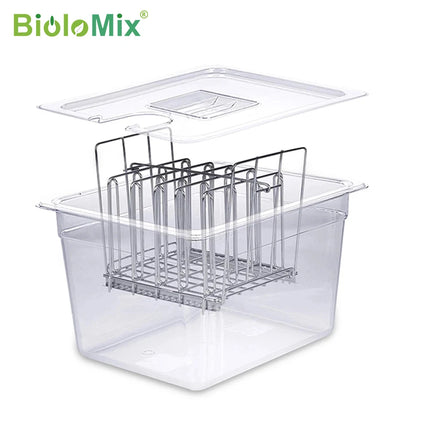 Stainless Steel Sous Vide Rack , 11L Sous Vide Cooker Containers Detachable Dividers Separator for Immersion Circulators