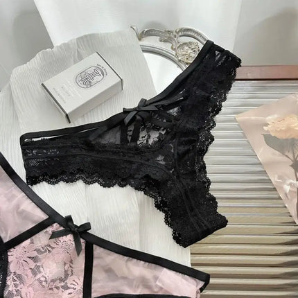 Flirtatiously See-through Lace Mini Underpants Hollow Low-waisted Pure Desire Thong Spice Girl Seamless T Pants Thongs Women