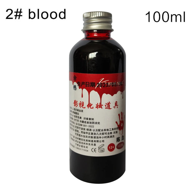 Halloween Emulation Fake Props Makeup Blood 100ml Blood Whole Cosplay Prank Props Makeup Person Plasma Fake