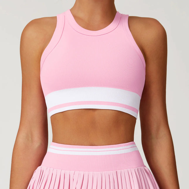 Fitness Bra Women Workout Top Color Blocking Gym Underwear Push Up Sexy Sports Bra Athletic Sport Bra Backless Gym Yoga Crop Top