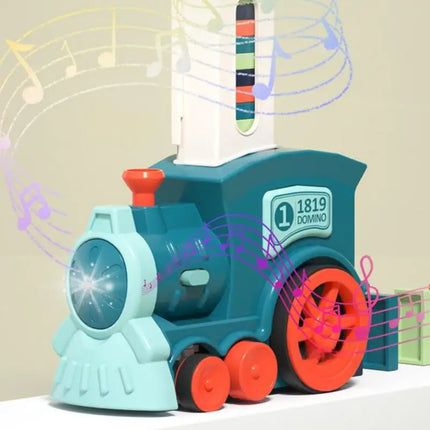 Domino Train for Kids Automatic Electric Laying Car Colorful Dominoes Set Educational Toys Blocks Gift for Boys Girls