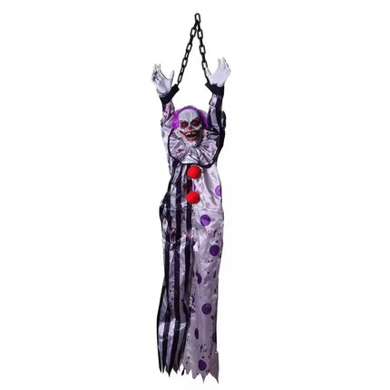 Voice-Activated Hanging Ghost Clown – Electric Halloween Haunted House Decoration