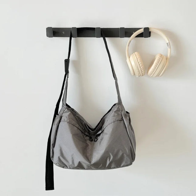 Outdoor Portable Crossbody Bags for Men and Women Commuter Waterproof Youth Shoulder Bag Solid Color Lightweight Female Tote