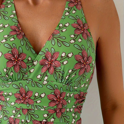 2025 New Arrival Women's Crisscross Straps Dress-style Skirted Boyshort Print Beach Swimsuit Summer Fashion Swimwear