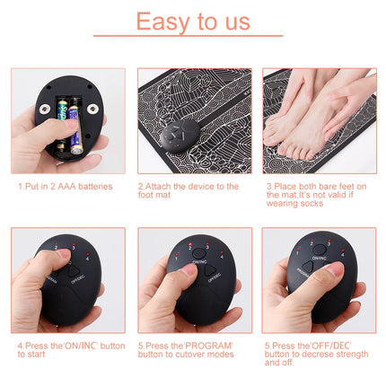Electric Massage Sole Pad Relieve Sore Feet Leg Cramps Pulse Sole Massager EMS Foot Massager Pad Improve Blood Circulation