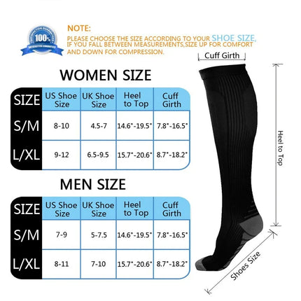 Compression Socks Medical Blood Circulation Diabetes Pregnancy Outdoor Running Natural Hiking Varicocele Calf Edema Elastic Sock