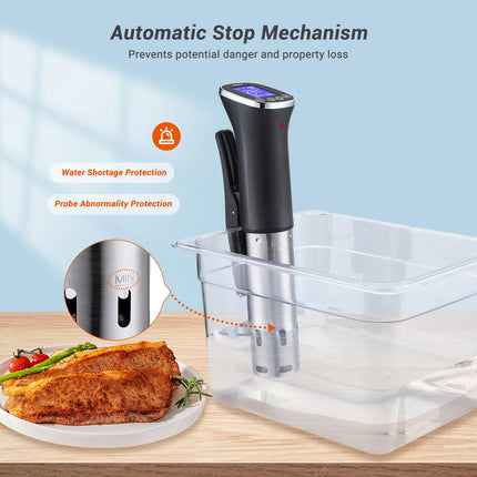 INKBIRD Vacuum Sous Vide Cooker WiFi Sous Vide Machine IPX7 Waterproof Sous Vide Cooker Free APP, Recipes, Alarms, Timer,Booking
