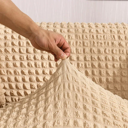 Sofa Cover for Living Room Thick Ruffled Seersucker Elastic L Shaped Corner Sofa Cover 1/2/3/4 Seater Cover for Sofa