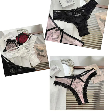 Flirtatiously See-through Lace Mini Underpants Hollow Low-waisted Pure Desire Thong Spice Girl Seamless T Pants Thongs Women