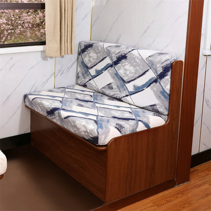 2pcs/set Elastic RV Dinette Cushions Covers Floral Print Spandex Armless Sofa Cover Camper Car Bench Cover Furniture Protector