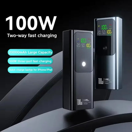 20000mAh External Battery PD100W Power Bank High Capacity Fast Charging Portable Charger Powerbank for Laptop IPhone Xiaomi