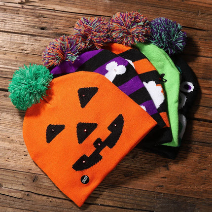 	
led knitted beanie hat